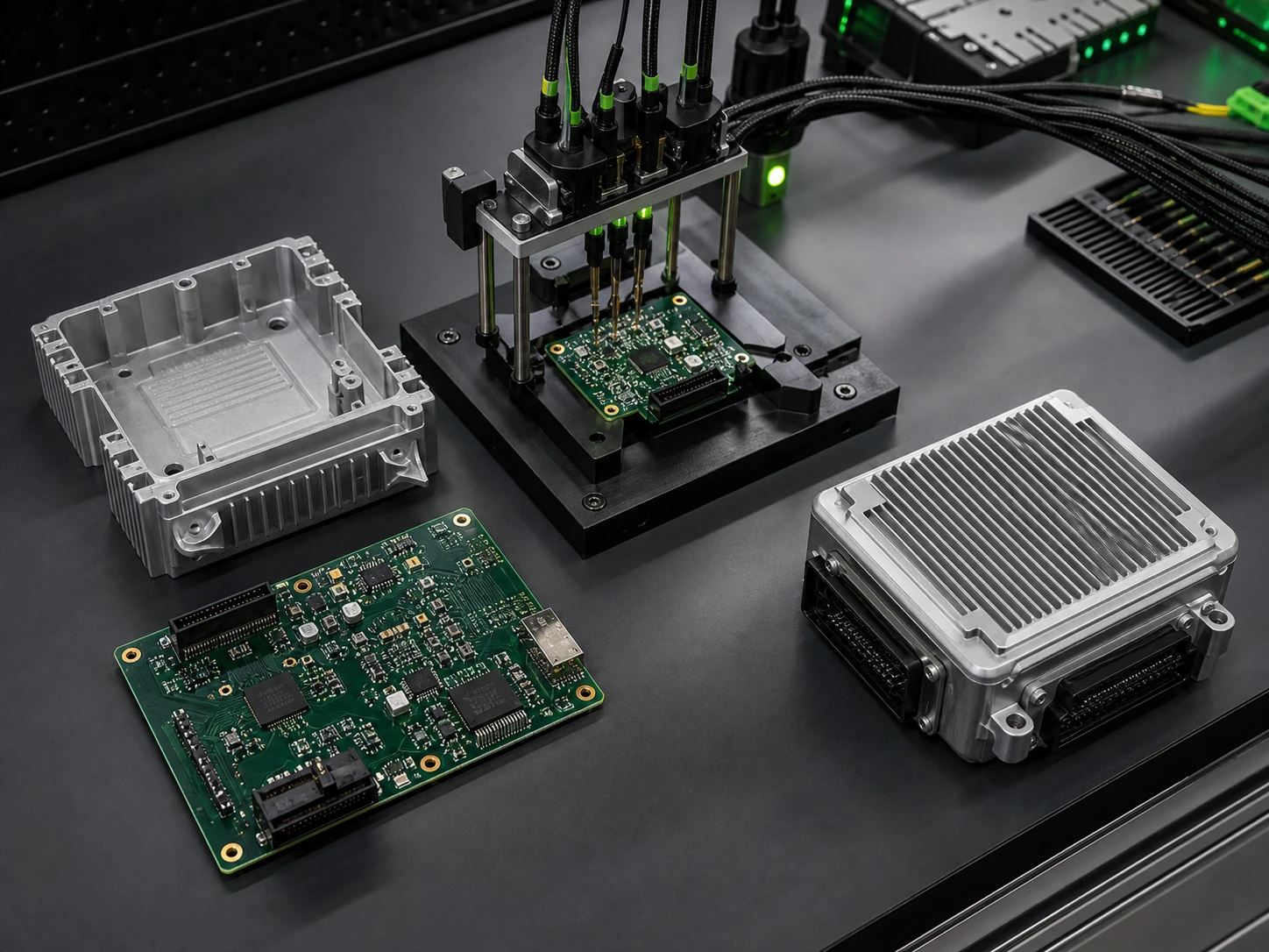 Electronics prototype, validation fixture and production-ready assembly